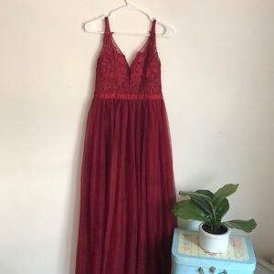 Floor Length Red Prom Dress